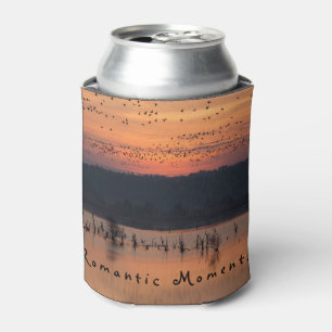 Romantic moments Birds at sunrise photo with text Can Cooler