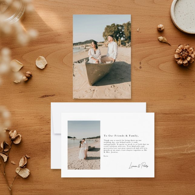 Romantic moments modern photo wedding thank you (Romantic moments modern photo wedding thank you.)