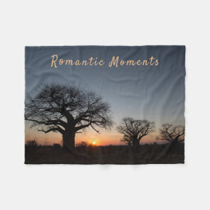 Romantic Moments Sunset Sacred Baobabs photo text Fleece Blanket