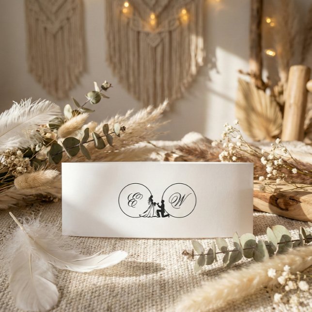 Romantic Monochrome Silhouette Invitation Belly Band (Creator Uploaded)