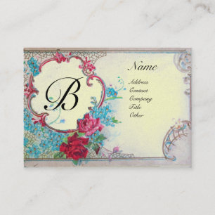 ROMANTIC MONOGRAM, gold metallic paper Business Card