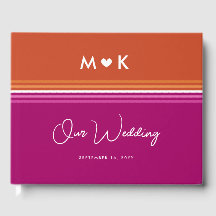 Romantic Monogram Lesbian Flag Stripes Wedding