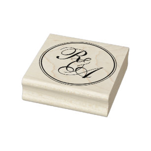 Romantic Monogram Wedding  Rubber Stamp