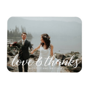 Romantic Monogram ⎥Wedding Thank You Photo Magnet