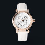 Romantic Monogram White Watch<br><div class="desc">Attractive romantic framed monogram.</div>