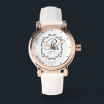 Romantic Monogram White Watch<br><div class="desc">Attractive romantic framed monogram.</div>