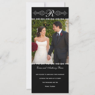 Romantic Monogrammed Wedding Announcement