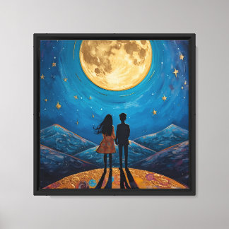 Romantic Moonlight Couple Wall Art