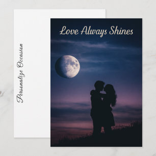 Romantic Moonlight Love Always Shines Anniversary  Holiday Card
