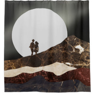 Romantic Moonlit Marble Landscape