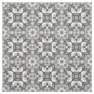 Romantic Moroccan Abstract Floral Tile Pattern Fabric