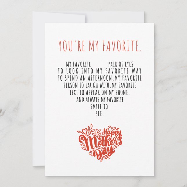  Romantic Mother Day for Mom Holiday Card (Front)