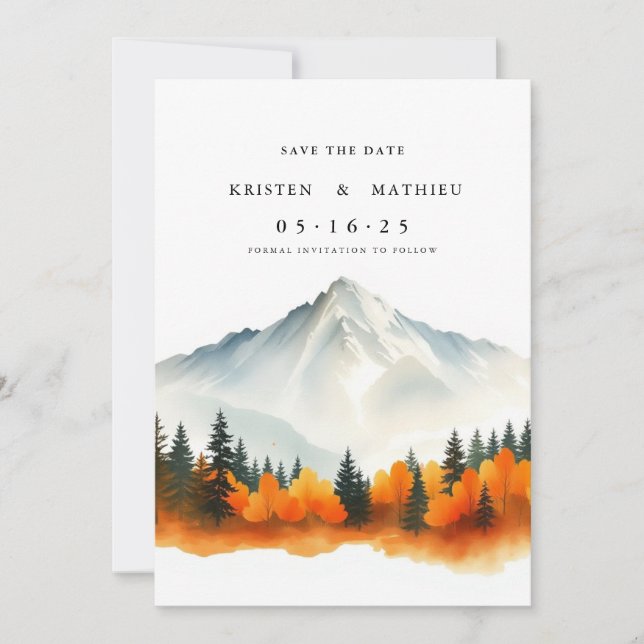 Romantic Mountain Save The Date (Front)