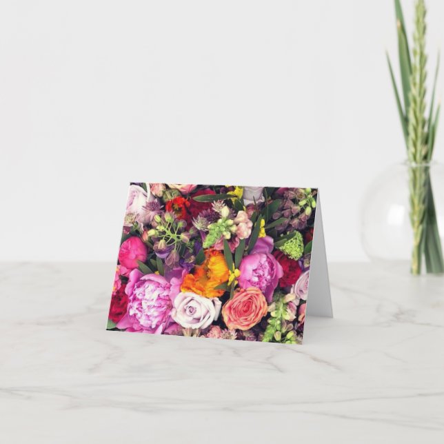Romantic Multi-coloured Floral Thank You Card (Front)