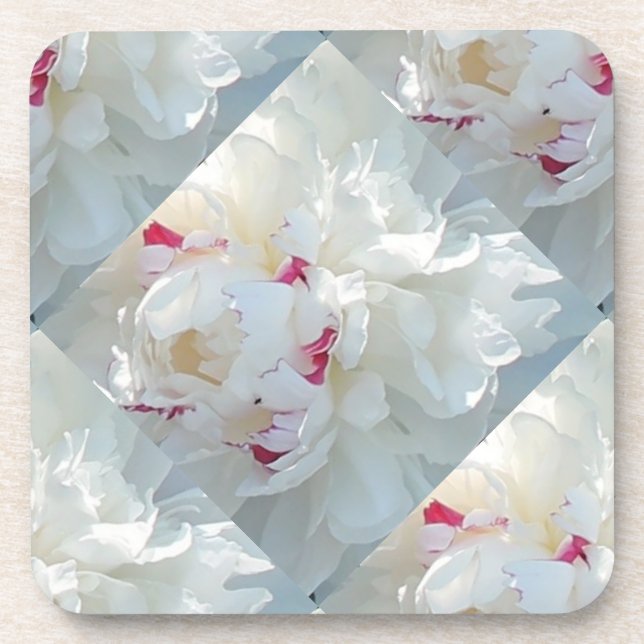 Romantic Multi Peony Coasters Cork Back Set of 6 (Front)