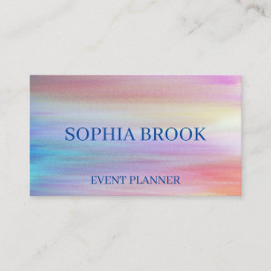 Romantic multiple watercolor sunset business card