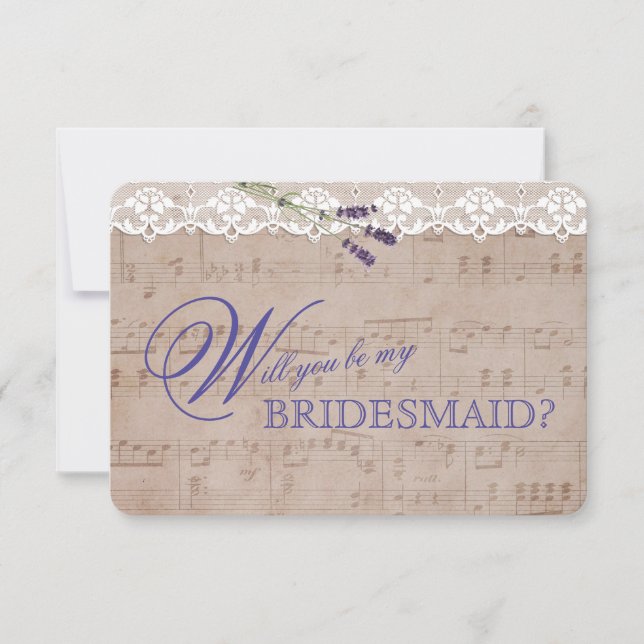 Romantic Music Lavender Soyez mon Invitation BRIDE (Devant)
