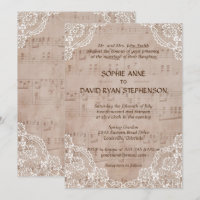 Romantic Music Sheet And Lace Wedding