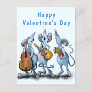 Romantic Musical Mouse Funny Valentine's Day Card