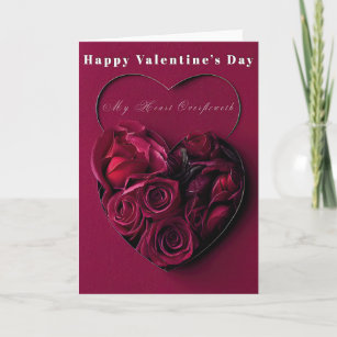 Romantic "My Heart Overfloweth" Red Valentine's  Note Card