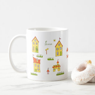 Romantic My sweet little town Minimalist Coffee Mug