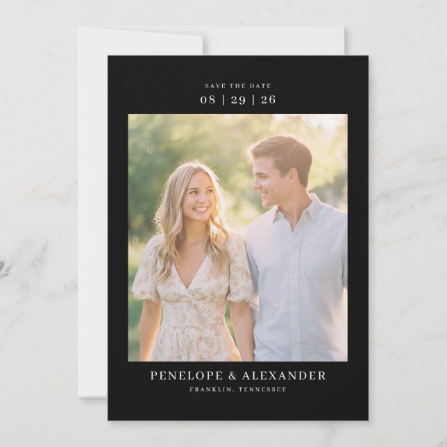 Romantic Natural Photo Save The Date (Front)
