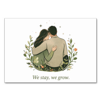 Romantic Nature Love Illustration Table Number