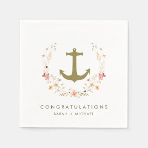 Romantic Nautical Engagement Party Napkins