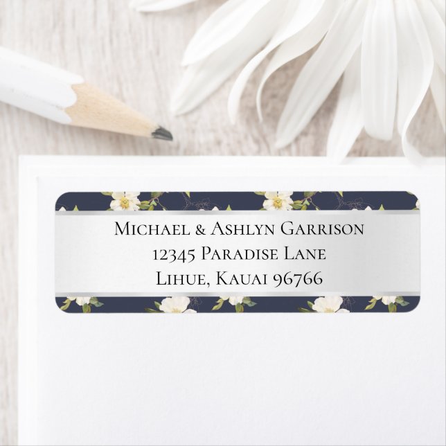 Romantic Navy Blue White Floral Wedding (Insitu)