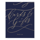 Romantic Navy Calligraphy Cards and Gifts Sign