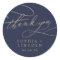 Romantic Navy Calligraphy Thank You Favour Sticker