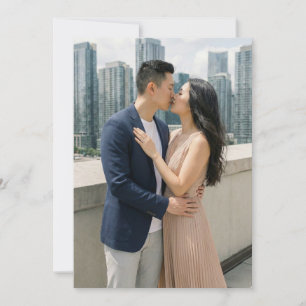 Romantic Navy Peach Urban Photo Invitation