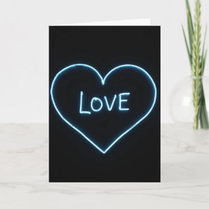 Romantic Neon Heart Love Card