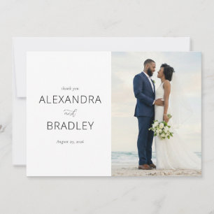 Romantic Neutral Beach Wedding Thank You Card