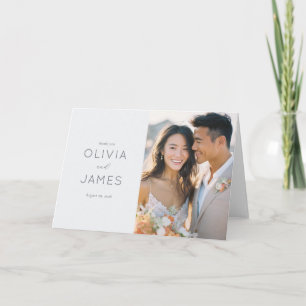 Romantic Neutral Elegant Photo Thank You Card