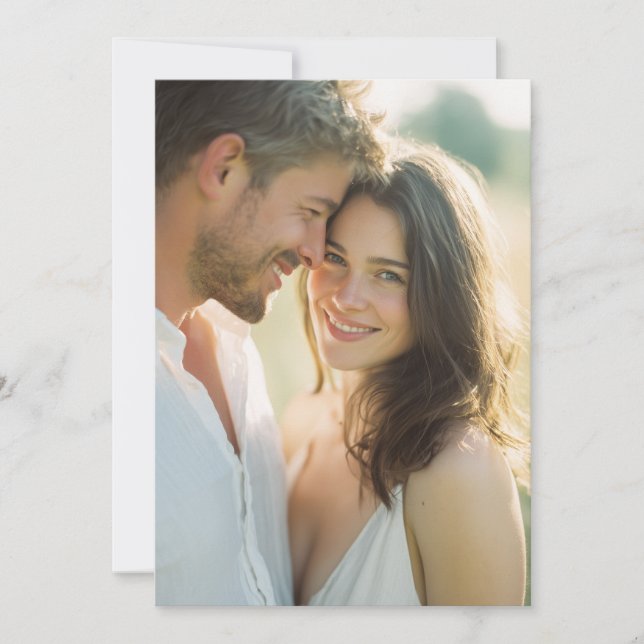 Romantic Neutral Realistic Photo Invitation (Front)