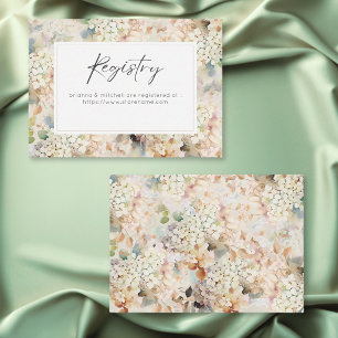 Romantic Neutral Vintage Hydrangea Shower Registry Enclosure Card