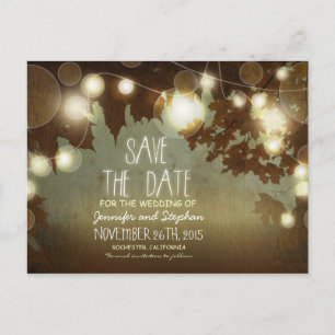 romantic night lights vintage save the date announcement postcard