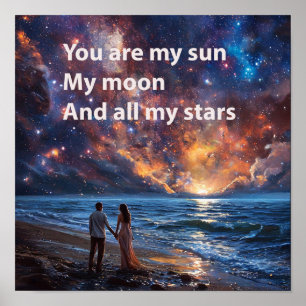 💕 Romantic Ocean Couple Love Inspirational Quote  Poster