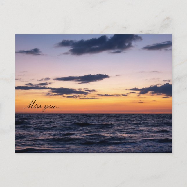Romantic ocean sunset postcard (Front)