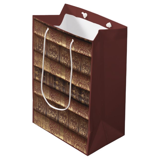 Romantic Old Books (Dumas) Medium Gift Bag (Front Angled)