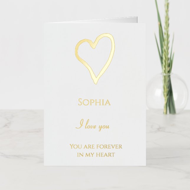 Romantic Open Heart Love   Foil Greeting Card (Front)