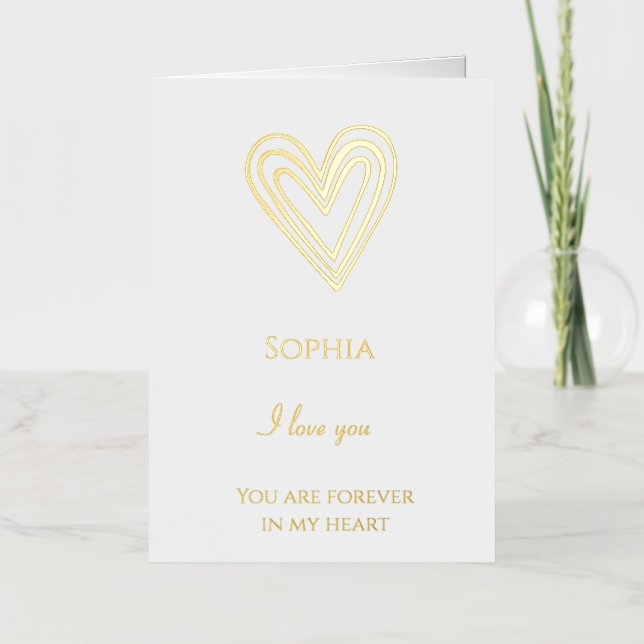 Romantic Open Hearts Love   Foil Greeting Card (Front)
