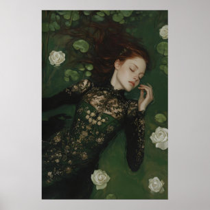Romantic Ophelia Gothic Art Printable Dark Poster