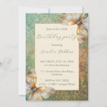 Romantic orange and green butterflies Birthday