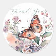 Romantic orange butterfly thank you 
