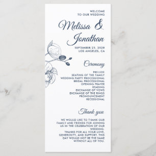 Romantic orchids elegant modern wedding program