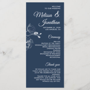 Romantic orchids elegant modern wedding program