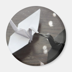 romantic origami cranes magnet