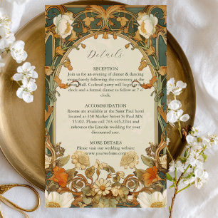 Romantic Ornate Frame Greenery Wedding Enclosure Card